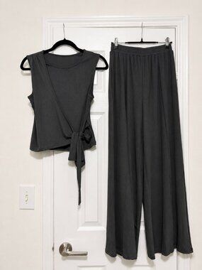 Yozy Ribbed Knit Two-Piece Loungewear Set